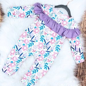 Purple Floral Romper